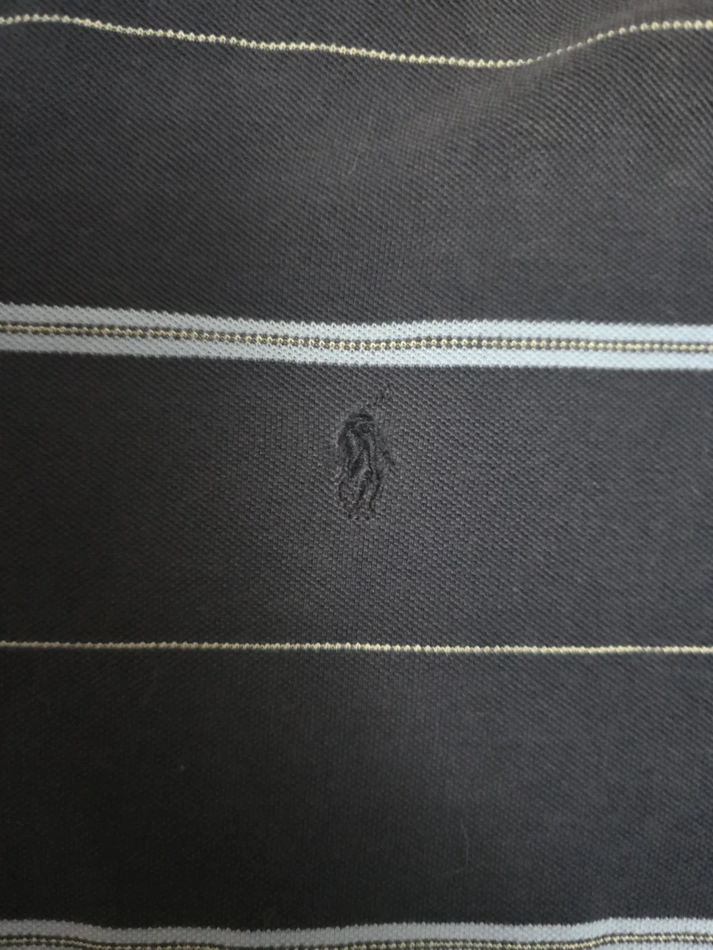 Ralph Lauren Navy Blue Polo with Light Blue Stripes